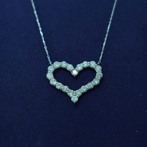 3ct Diamond Open Heart Necklace