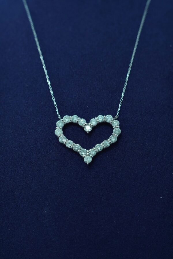 3ct Diamond Open Heart Necklace