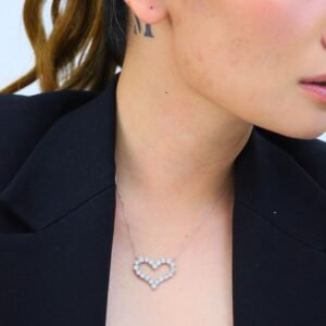3ct Diamond Open Heart Necklace