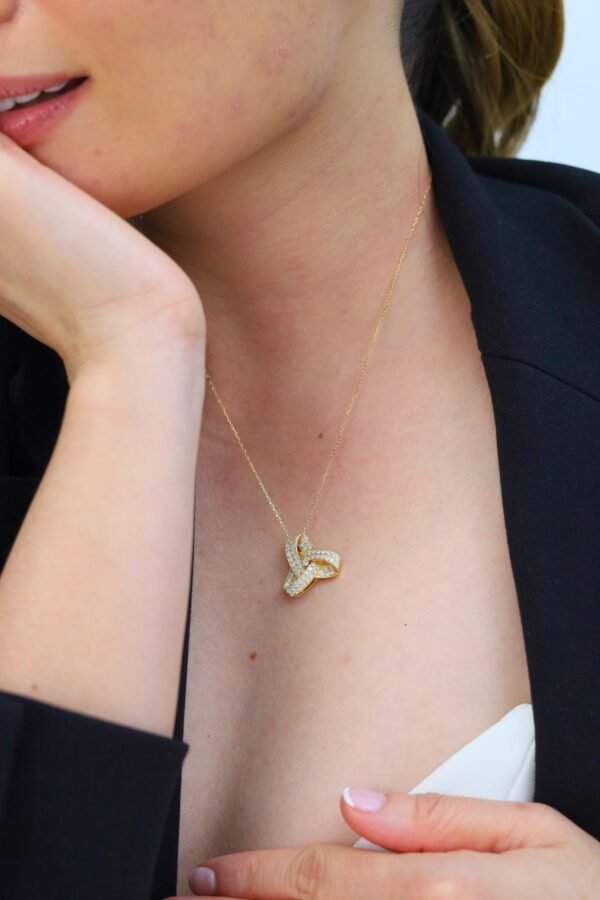 Trinity Knot Diamond Necklace - Image 2