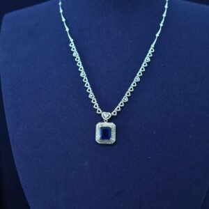 Royal Blue Sapphire Halo Set