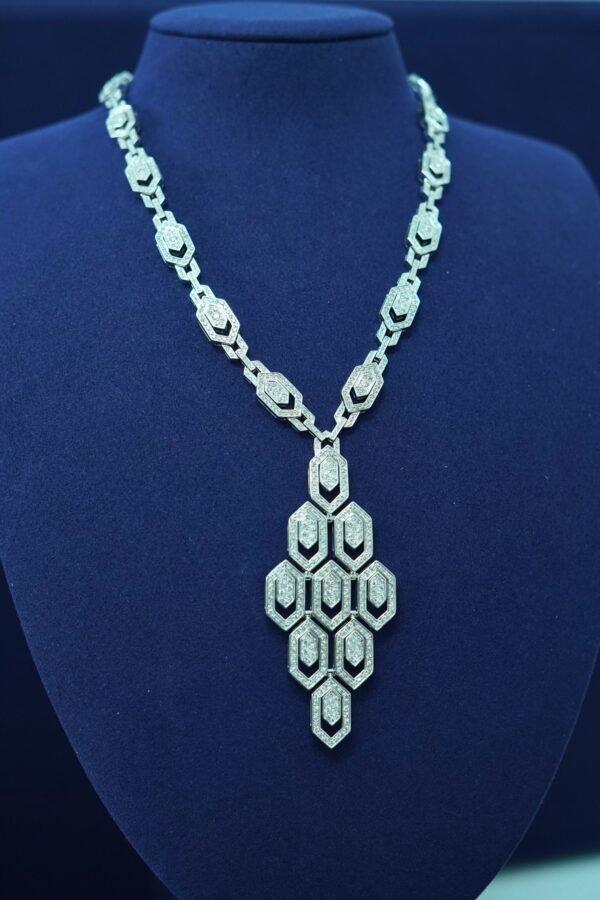 Auréla Diamond Cascade Necklace – 13CT in 18K White Gold