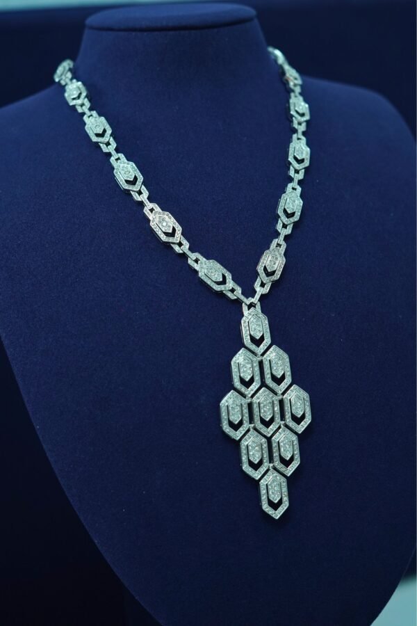 Auréla Diamond Cascade Necklace – 13CT in 18K White Gold - Image 2