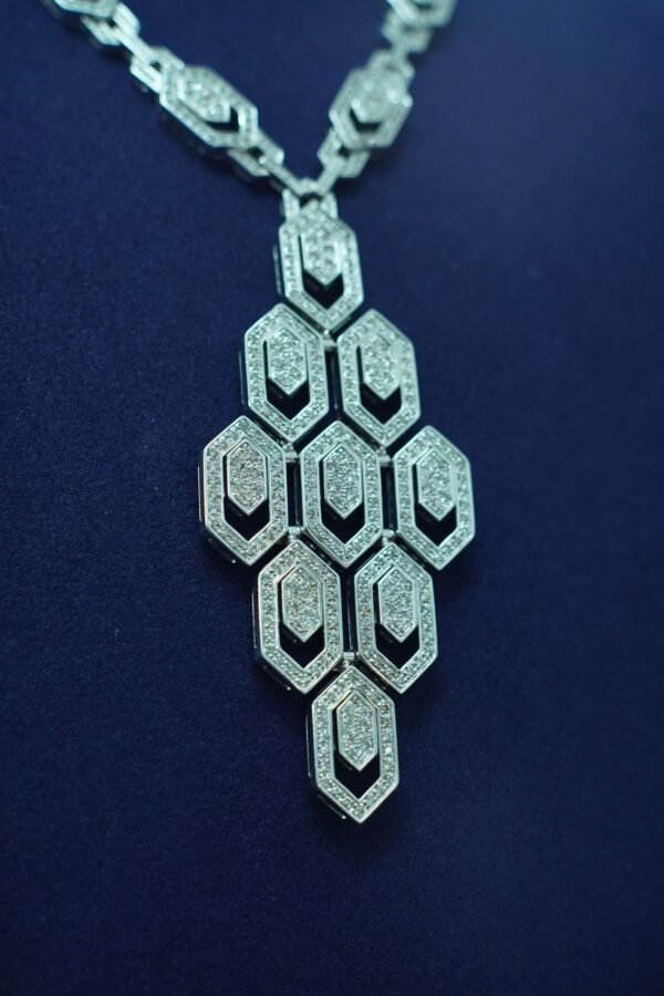 Auréla Diamond Cascade Necklace – 13CT in 18K White Gold - Image 3