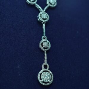 Auréla Luminé Drop Necklace – 14K White Gold with Natural Diamonds