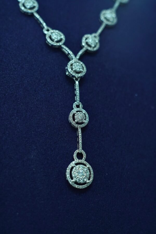 Auréla Luminé Drop Necklace – 14K White Gold with Natural Diamonds - Image 2
