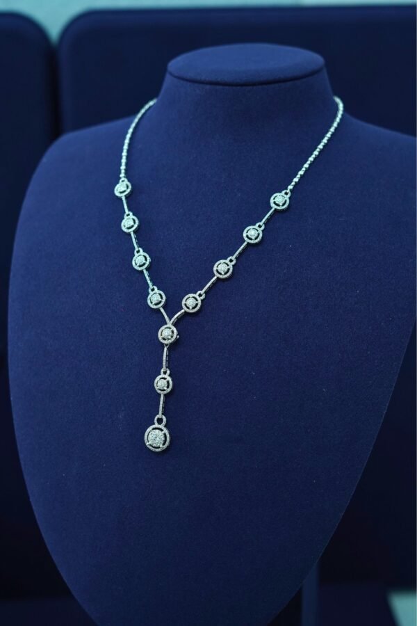 Auréla Luminé Drop Necklace – 14K White Gold with Natural Diamonds
