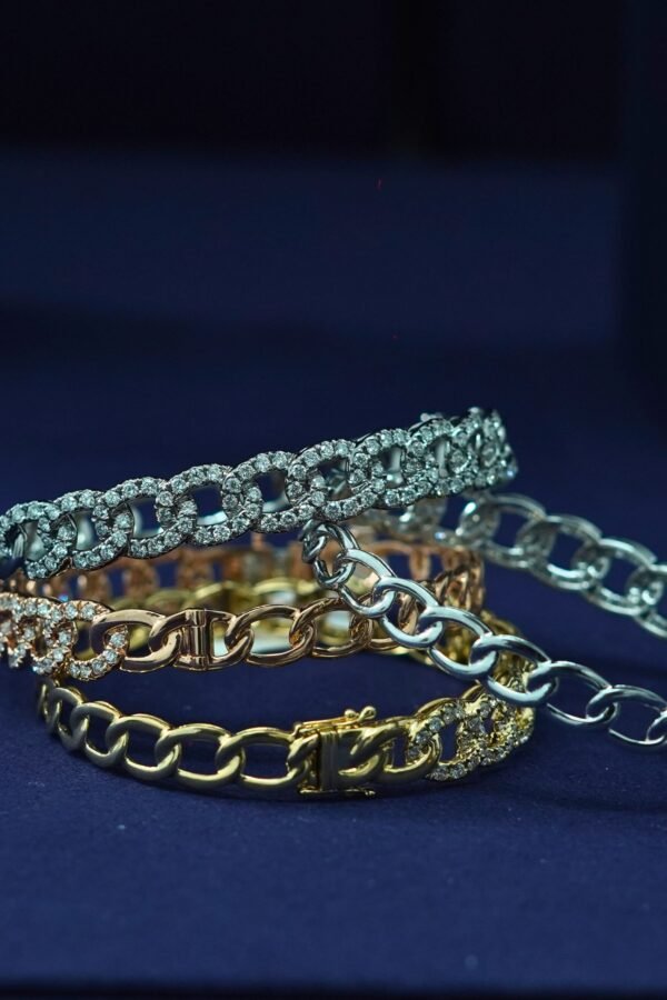 Link Bracelet  white gold - wg  Yellow gold - yg  Rose gold -rg  platinum - pt - Image 2
